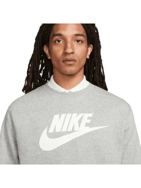 Fleecová fleecová mikina Nike sivá