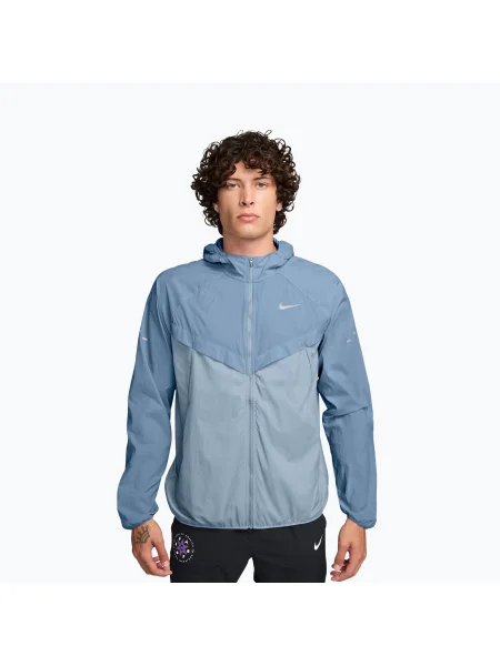 Мъжко яке за бягане Nike Stride Repel UV work blue/light armour blue синьо