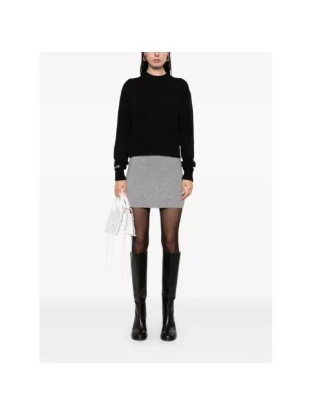 Sweter Sportmax wełniany z logo czarny