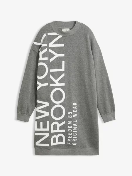 Sukienka dresowa oversize z miękkiej mieszanki bawełny szara