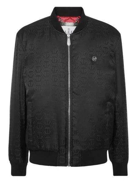 Geacă bomber Philipp Plein din jacard negru