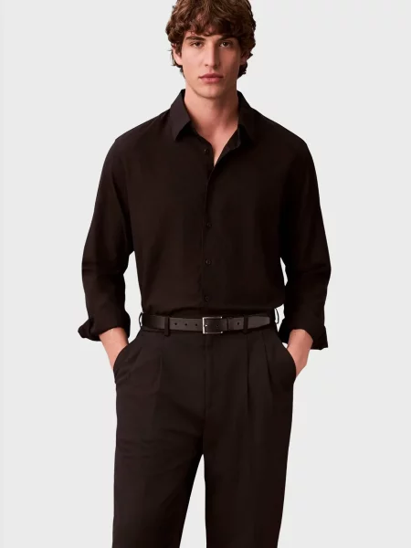 Жаккардовая рубашка Calvin Klein черная