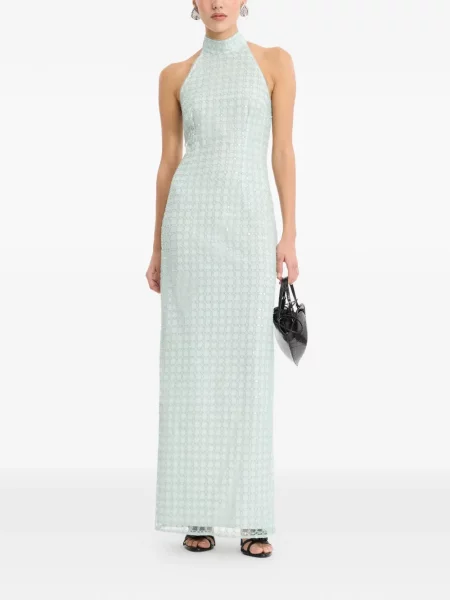 Rochie maxi Rotate Birger Christensen cu mărgele verde