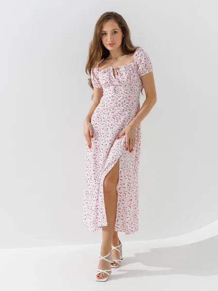 LAWA Сукня міді Білий/рожевий біла