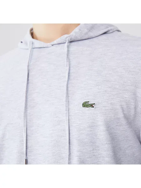 Lacoste Bluza Z Kapturem I Bawełnianą Dżersejową Bluzą Lacoste szara