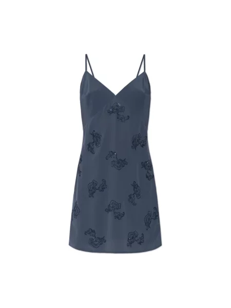 ZADIG&VOLTAIRE sukienka jedwabna mini rozkloszowana niebieski