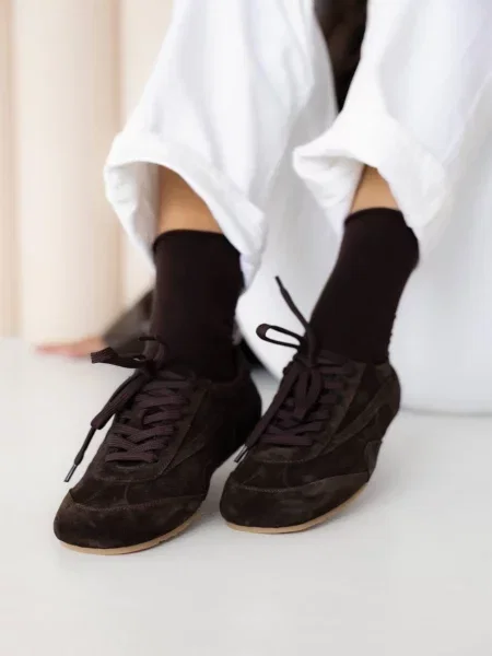 Замшевые кеды 105.store коричневые