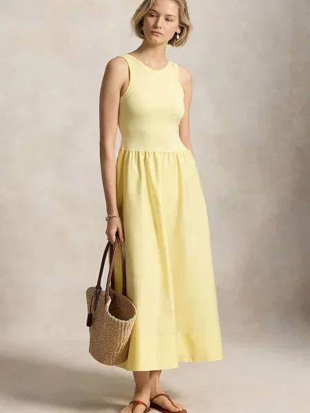 Polo Ralph Lauren rochie evazată galben