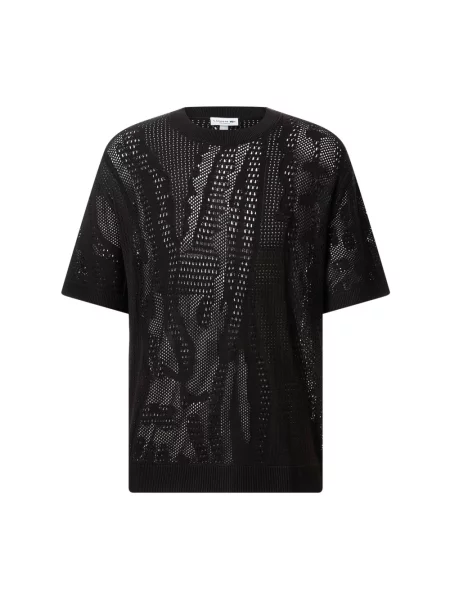Dzianinowy sweter Lacoste brązowy