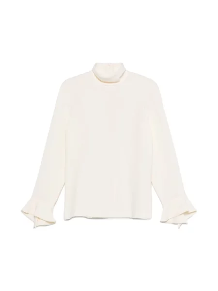 Bluzka Alberto Biani z rozszerzanymi rękawami beżowa