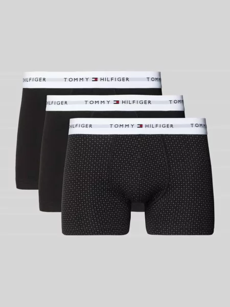 Obcisłe bokserki z mieszanki bawełny w zestawie 3 szt. Tommy Hilfiger czarne