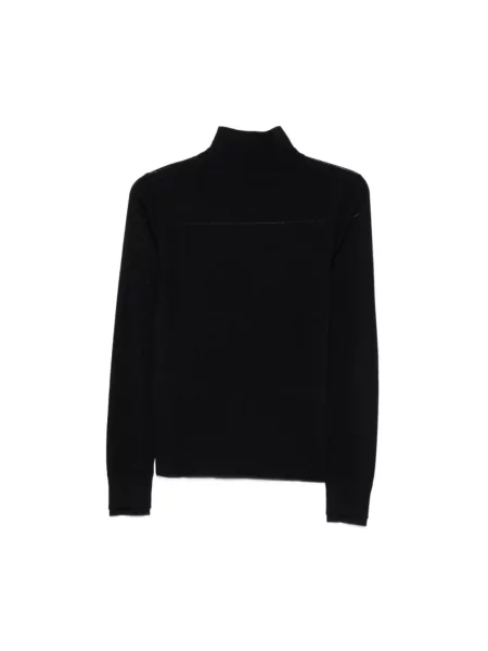 Lniany sweter z golfem Seventy niebieski