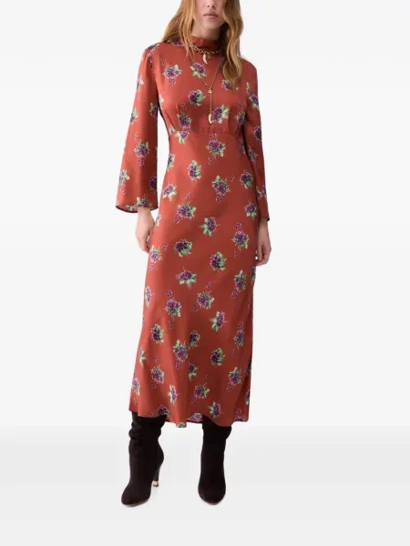 Rochie midi Liu Jo cu model floral portocaliu