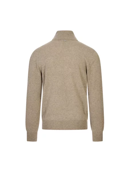 Sweter Agnona z kaszmiru brązowy