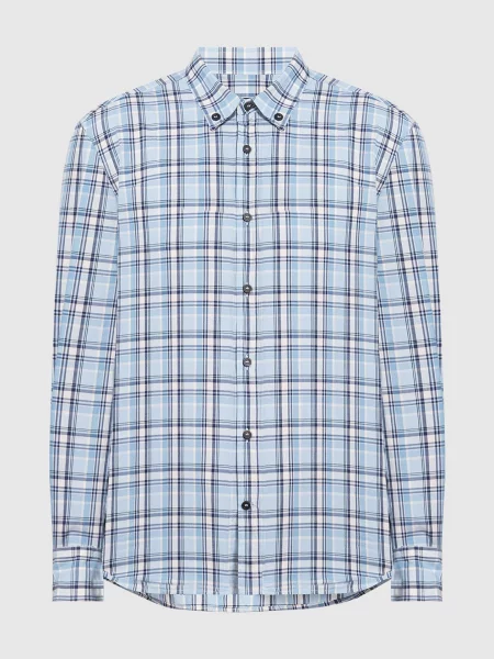 Сорочка в клітинку Peserico блакитна