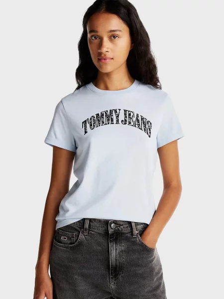 Футболка Tommy Jeans в квіточку блакитна