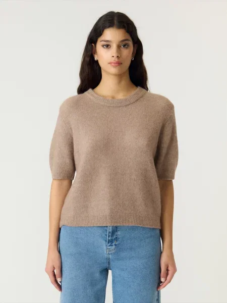 YAS Pulover YASJohi taupe gri