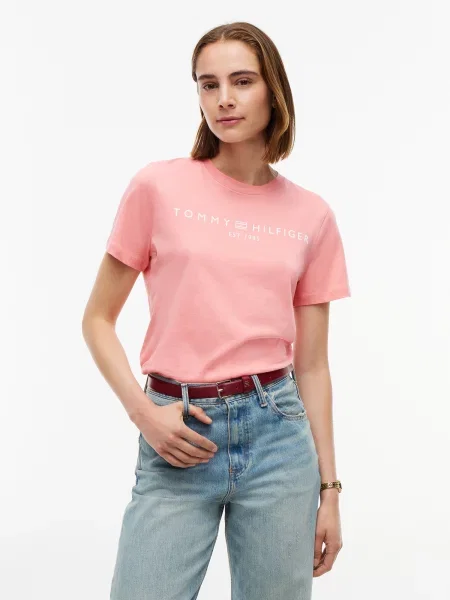 TOMMY HILFIGER Tričko ružová biela