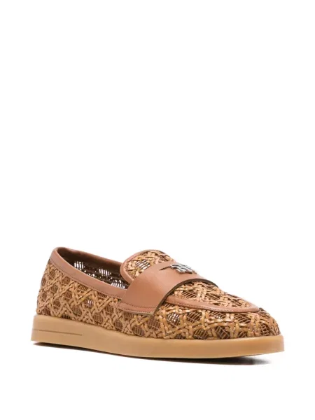 Pantofi loafer Casadei cu autograf maro