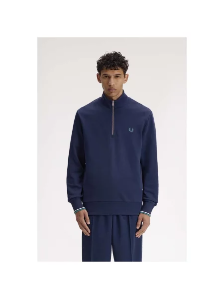 Mikina na zips Fred Perry modrá