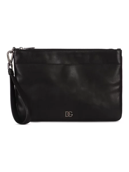 Torba Dolce And Gabbana skórzana z logo czarna