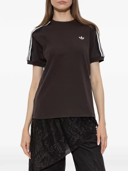 Tricou Adidas cu broderie din dantelă maro
