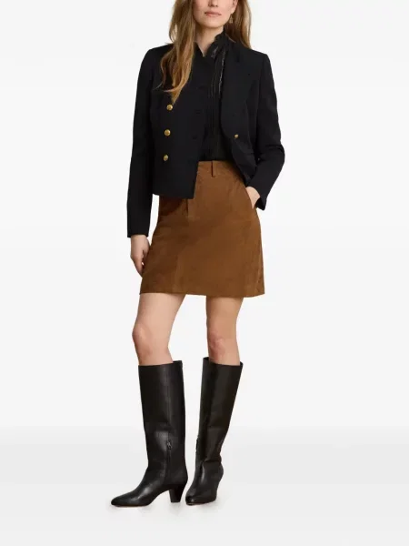 Двуредно яке Lauren Ralph Lauren от креп черно