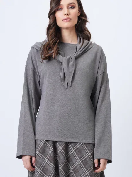 Trend Alaçatı Stili Tricou gri