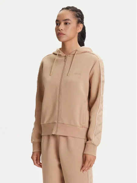 Суичър с качулка Guess с качулка бежово