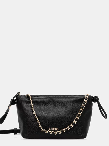 Mała torebka na łańcuszku Liu Jo skórzana czarna