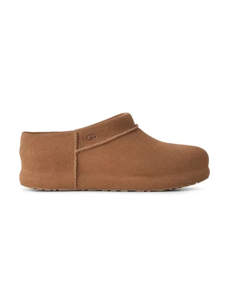 UGG papuci de casă pentru femei din piele întoarsă W Enwrap Clog maro