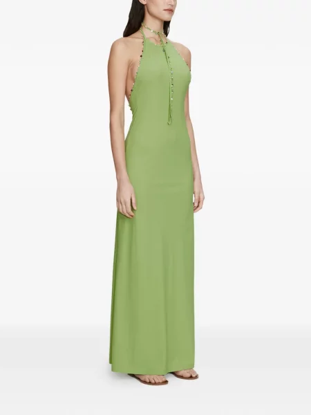 Rochie Christopher Esber cu gât halter de costum verde