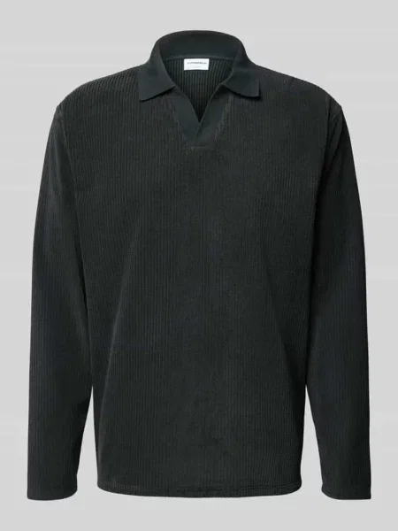 Koszulka polo o kroju oversized z fakturowanym wzorem Lindbergh czarne