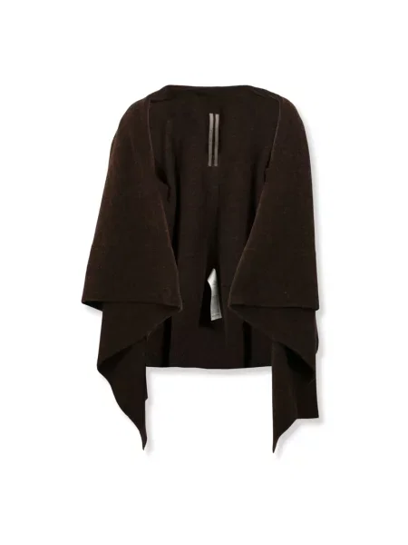 Kurtka Rick Owens wełniana drapowana brązowa