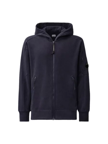 Bluza z kapturem C.p. Company polarowa z kapturem niebieska