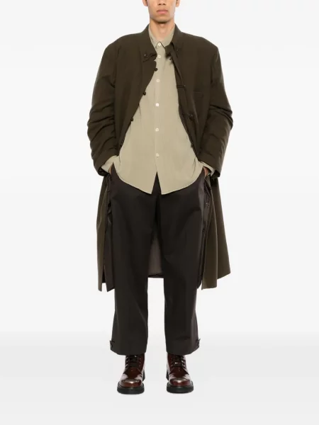 Фланелено препасан палто Yohji Yamamoto зелено
