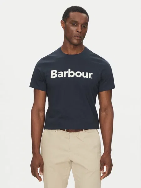 Barbour Marškinėliai Logo Tamsiai Tailored Fit mėlyna