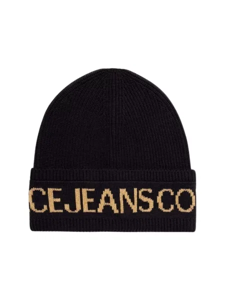 Versace Jeans Couture czapka z domieszką wełny czarny