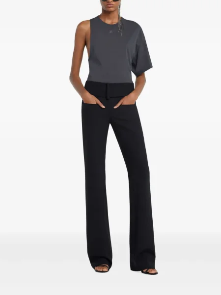 Tricou Courreges din jerseu gri