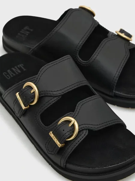 Кожаные шлепанцы Gant черные