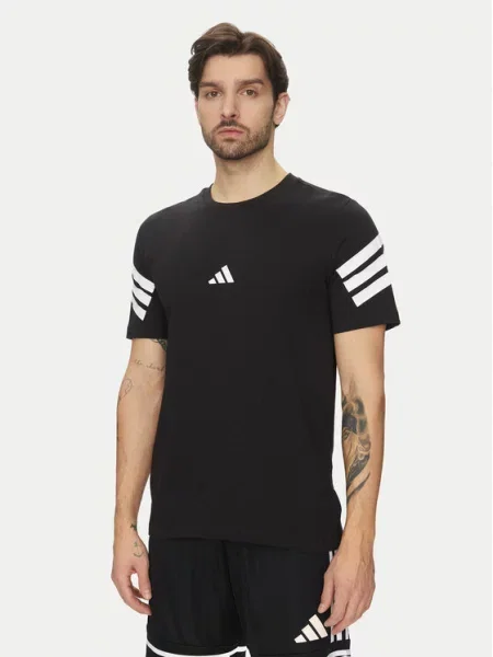 Футболка Adidas в полоску черная