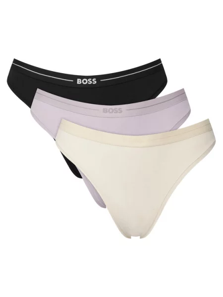 BOSS Tanga gaćice svijetložuta / lila / crna bijela