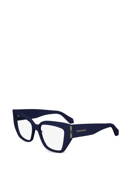 Ochelari de soare Ferragamo Eyewear cu autograf albastru