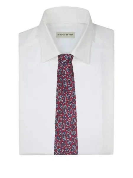 Cravată Etro de mătase cu model paisley roșu