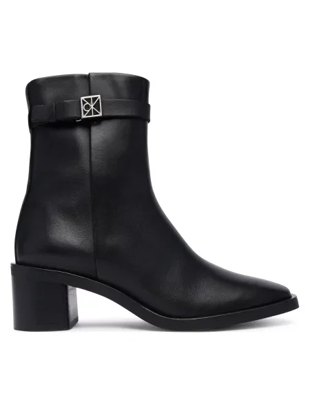 Botine Calvin Klein Block Heel Ank Boot Lth Hdw negru