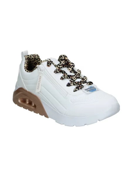 Tenisky Skechers s leopardím vzorom biela