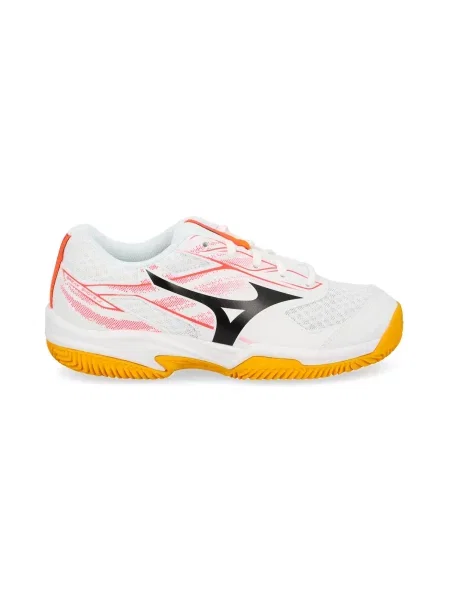 Buty do tenisa Mizuno Break Shot 5 Jr CC white/calypso coral/citrus białe