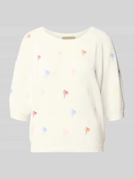 Sweter z raglanowymi rękawami i wyhaftowanym motywem Smith And Soul biały
