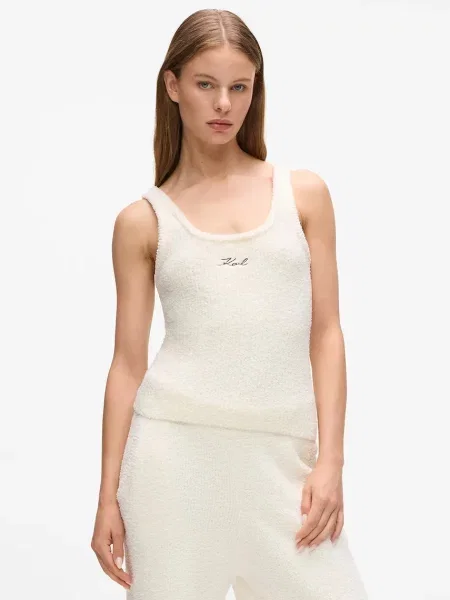 Karl Lagerfeld tricou fără mâneci alb