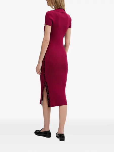 Rochie midi Dkny tricotate cu autograf roșu